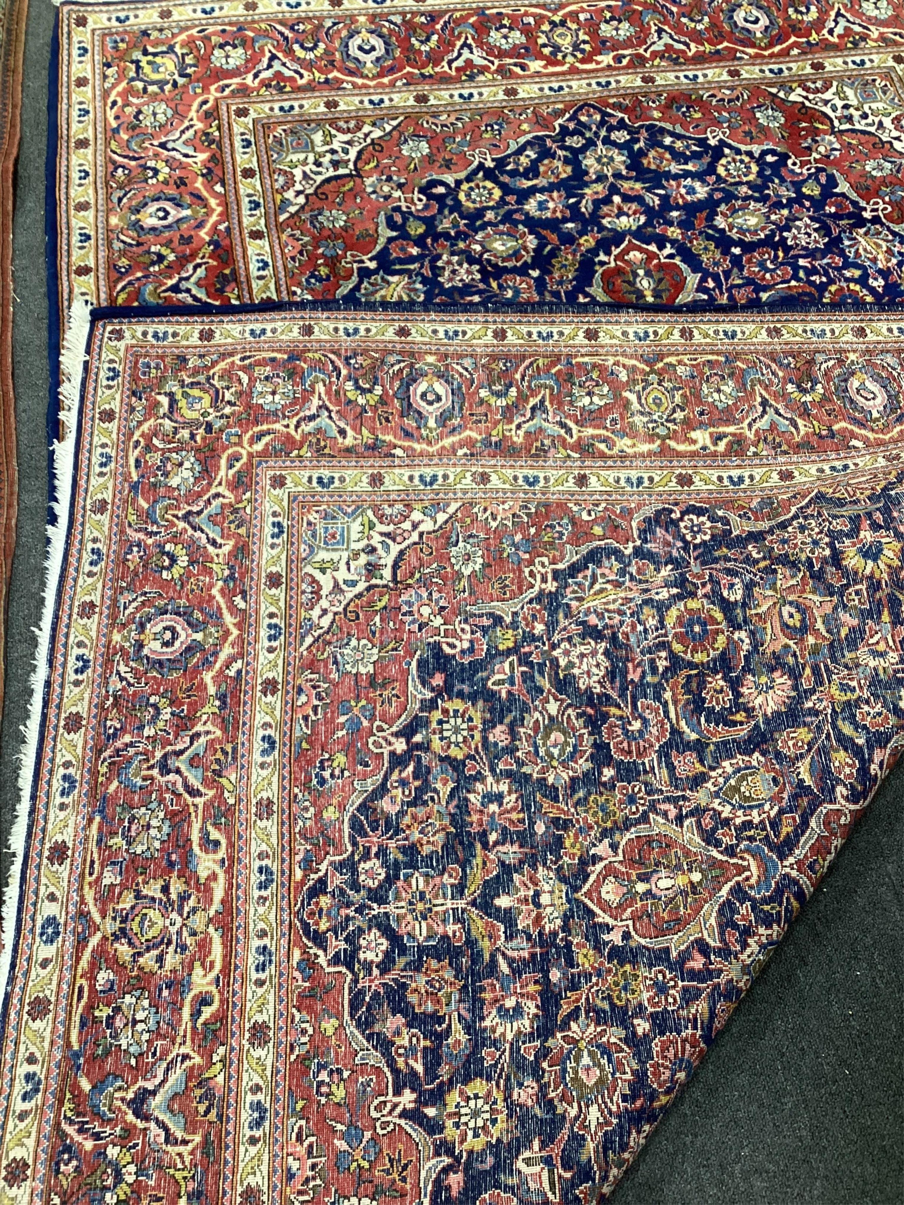 A North West Persian blue ground rug, 210 x 141cm. Condition - good